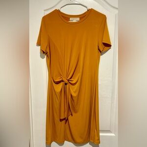 Michael Michael Kors Side-knot Dress- Mustard Yellow